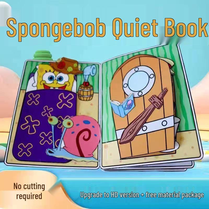SpongeBob DIY Quiet Book: No-Cut Bean Squeeze Dress-Up Toy for Kids