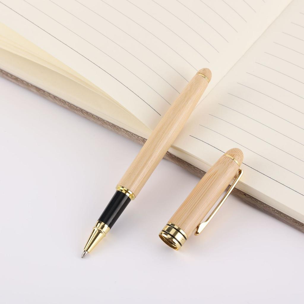 1 sztuka Zestaw długopisów bambusowych Drewniany długopis kulkowy Drewniany długopis do podpisów Pudełko na prezent Prezent na ukończenie szkoły biznesowej Długopis z grawerem
