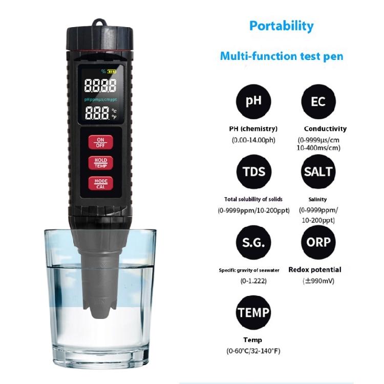 Water Quality Analyzers High Accuracy Detector Digital Pool Water Tester for Aquariums, Fish Pond and Swimming Pool