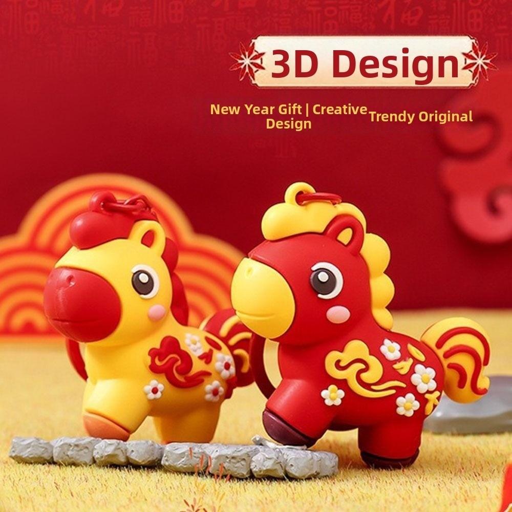 Hängender Schmuck Schlüsselanhänger Pferd Jahr des Pferdes Pferde-Design Schlüsselring Tierkreiszeichen Pony-Schlüsselanhänger Pferdejahr