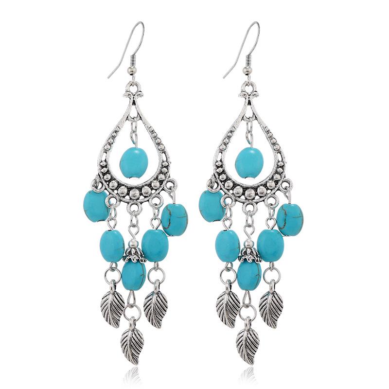 European & American Retro Bohemian Water Drop Tassel Earrings
