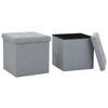 Day and Night - Day and Night Folding Storage Stools 2 Pcs Light Gray Synthetic Linen