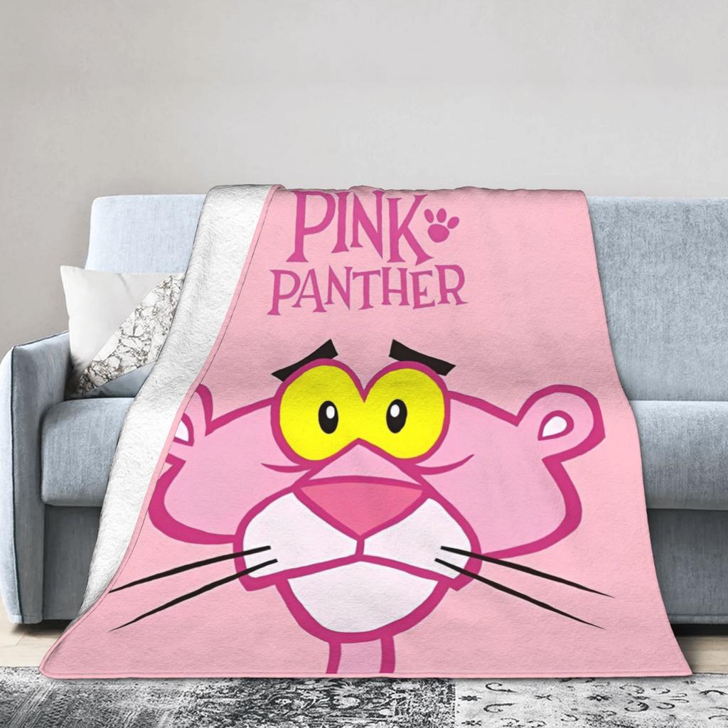 Pinks Panthers Velvet Throw Blanket Blanket for Sofa Couch Lightweight Thin Plush Thin Quilt,