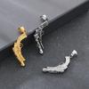 Larger Stainless Steel Gun Charm Pendant Necklace For Men Hip Hop Gold Color Party Jewelry Chunky Rock Boy Gift