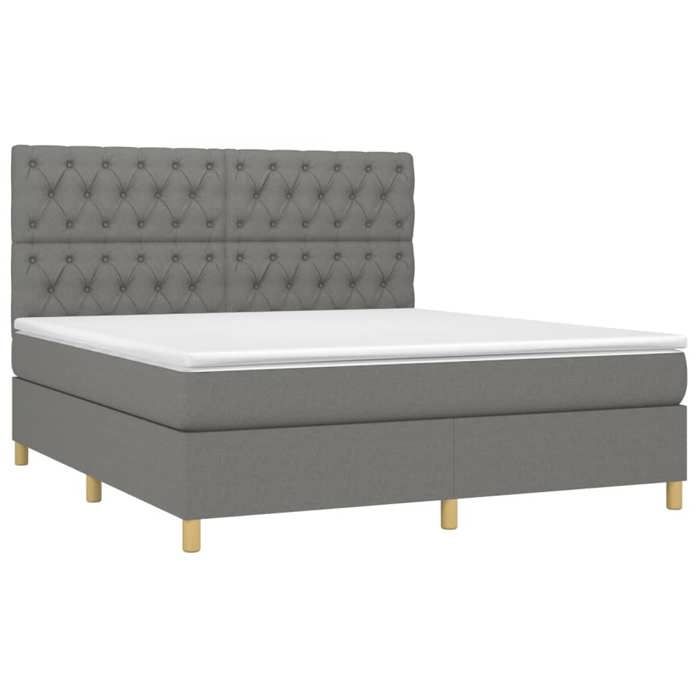 VidaXL Slat Bed Base with Mattress and LED, Upholstered Bed, Double Bed, Adult Bed for Interior Bedroom, 3135686