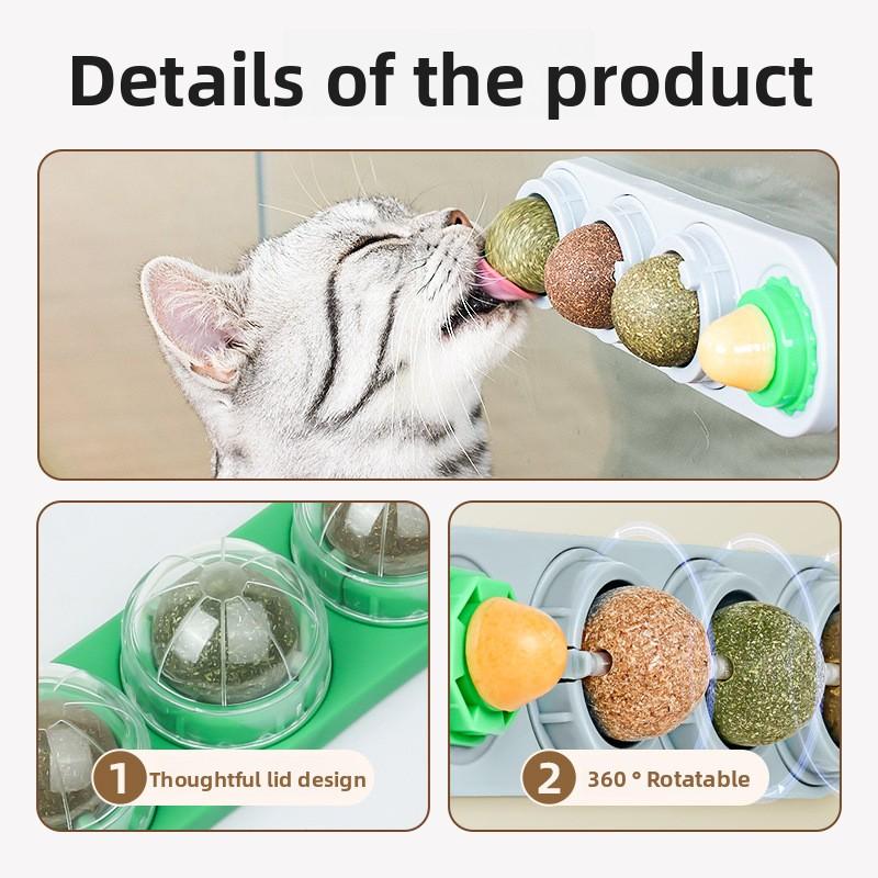 Bile de Menta pentru Pisici de Companie, Bile Rotative pentru Pisici, Jucării, Gustări pentru Pisici, Acadele, Jucării pentru Pisici de Companie