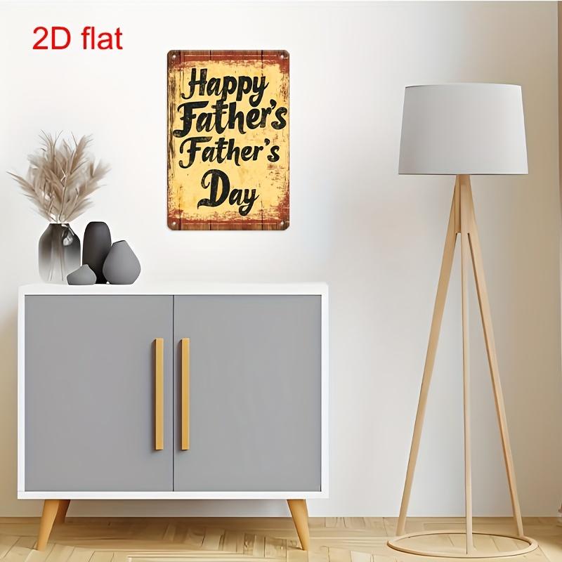 2D Flat, 1pc Retro Metal Father's Day Wall Sign - Vintage Rustic Decor with Pre-Drilled Holes, Durable Indoor/Outdoor Decoration