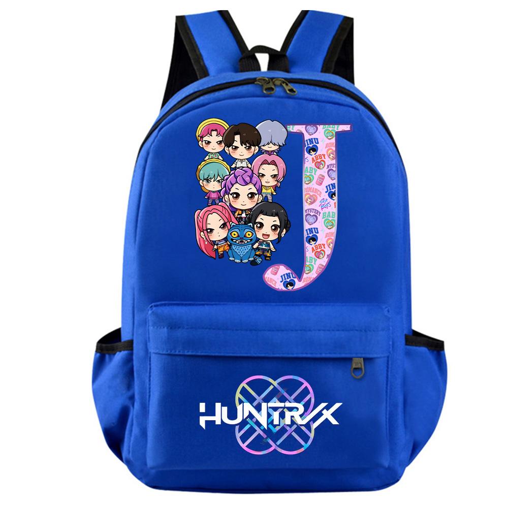 Mochila Estampada Caçadores de Demônios Kpop com 26 Letras Inglesas para Adolescente Estudante Menina Menino Mochila Escolar Bolsa de Livros Mulheres Grande Capacidade Bolsa de Viagem Presente para Criança Rucksak