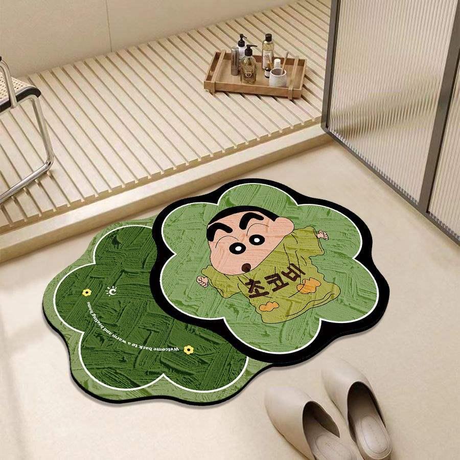 Crayon Shin-chan Quick-Dry Bathroom Diatomite Floor Mat - Non-Slip Absorbent Foot Pad