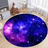 Space Galaxy Starry Night Round Carpet Nebula Star Print Non-Slip Floor Mat for Living Room Bedroom Kids Room Space Home Decor