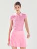 LORDLOAR Striped Slim Collar Knit Pink