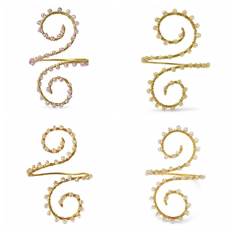 Adjustable Upper Arm Cuff No Piercing Design Spiral Arm Jewelry New Crystal Arm Band Women