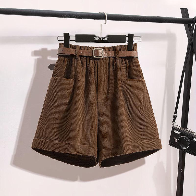 Sibaishi Women's High-Waist Elastic Wide-Leg Shorts