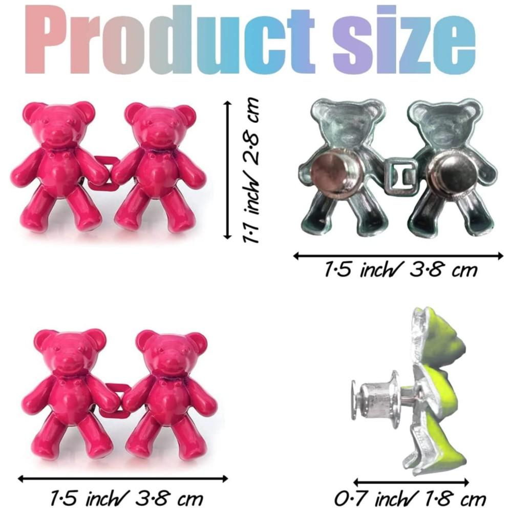 8pcs Fashion Bear Detachable Tighten Waist Button Pin Adjustable Waist Buckle Extender Pin for Skirt Pant