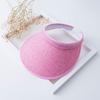 Straw Hat Empty Top Sun Hat Summer Hat Women's Face Cover Versatile Beach Big Eaves Seaside Outdoor Sun Protection Hat