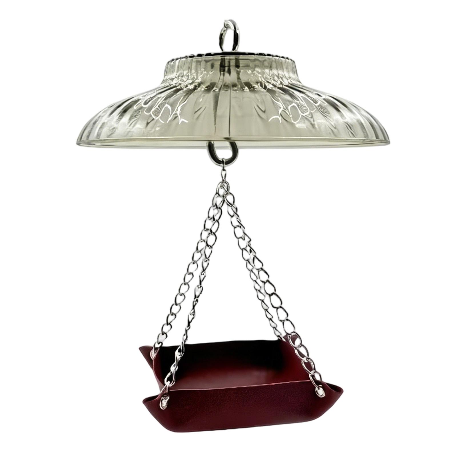 

Rain Cover + Pu Bird Feeder, Squirrel-Proof Outdoor Hanging Bird Feeder, Outdoor Yard Bird Feeder One Size винний