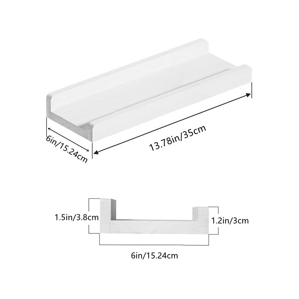 Set di 2 Mensole Moderne Fluttuanti da Parete Mensole per Libri per Cameretta in Legno Rustico Mensola Cornice per Foto per Soggiorno Cucina