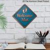 2D Flat, 1pc Vintage Welcome Mat Sign - Aluminum Wall-Mounted Entryway with Retro Signage, Decoration Suitable for Home Office Shop Entrance