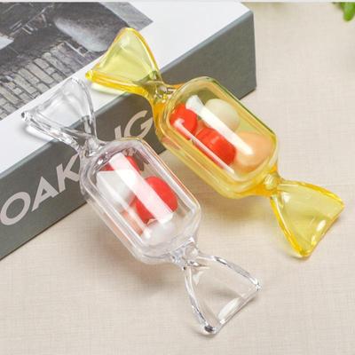 10PCS Candy Shape Pill Box Mini Portable Storage Box Transparent Drug Container Drug Box Tablets Storage Sealed Can For Outdoor