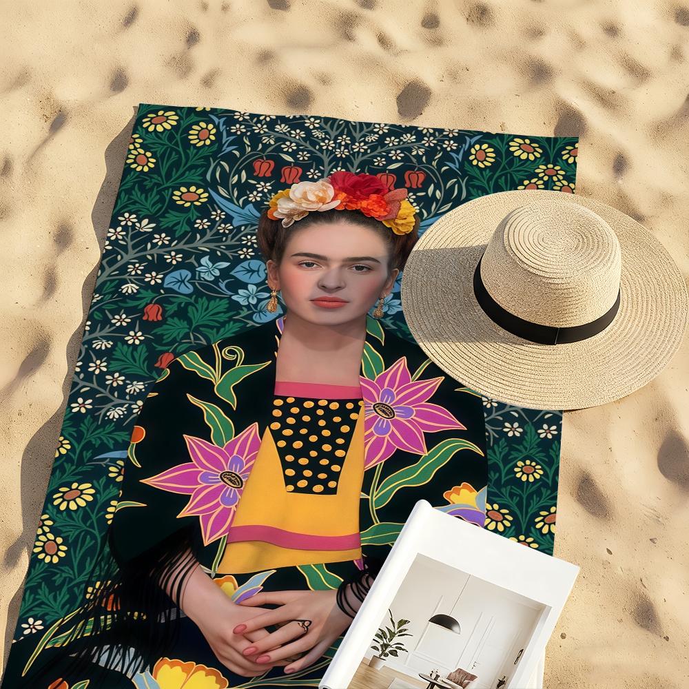 Classic Art F-Frida Flower K-Kahlo-S Towel Quick Drying Beach Towels Are Suitable For Swimming Pools Camping Yoga And The Gym