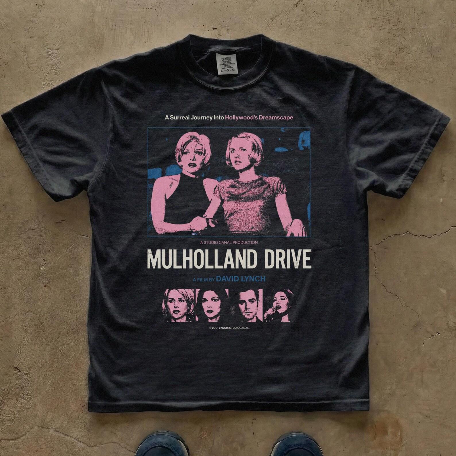 Mulholland Drive movie poster T-Shirt | Retro neon film tee | David Lynch Film L