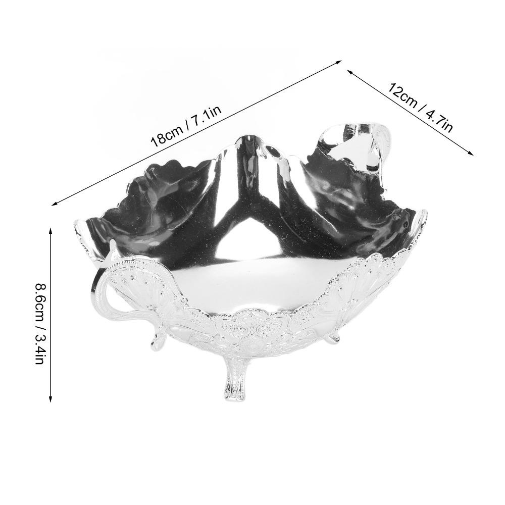 Fruit Bowls Silver Alloy Serving Bowl Peacock Floral European Style Serving Bowl Metal Fruit Bowl Kitchen Countertops