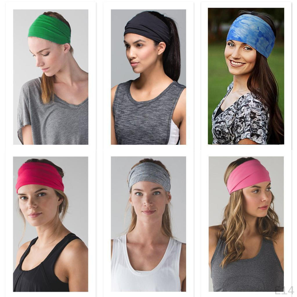 Lady Elastic Wide Headband Gym Running Hair Band Accessory
