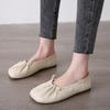 2026 New Style Flat Shoes Comfortable Nurse Big Head Non-slip Square Head Casual Soft Leather Single-layer Shoes for Women