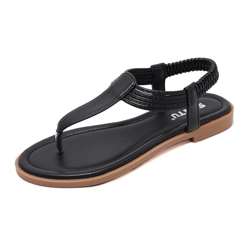 Fashion European And American Summer Sandals Comfortable Breathable And Fashionable Commuting Casual Flat Shoes One-Liner Elastic Band