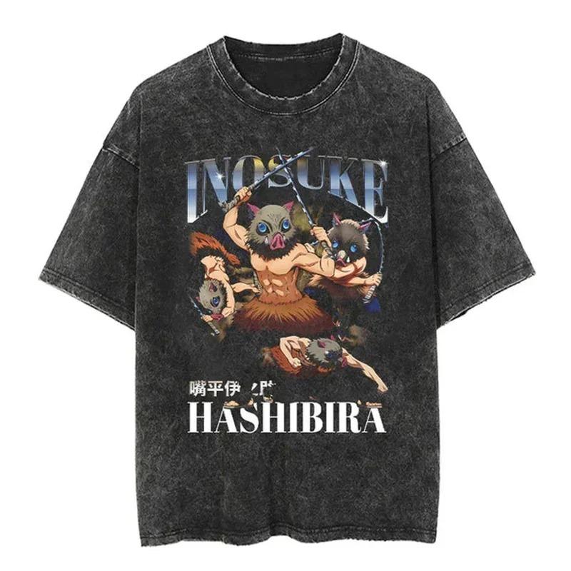 Anime Demon Slayer Kamado Nezuko Print Tee Men Women Manga T-shirts Casual Loose T-shirt Harajuku Unisex Cotton T Shirt
