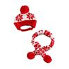 Green Red Pet Dress Up Set Adjustable Pet Knitted Suit  Xmas Pet Costume