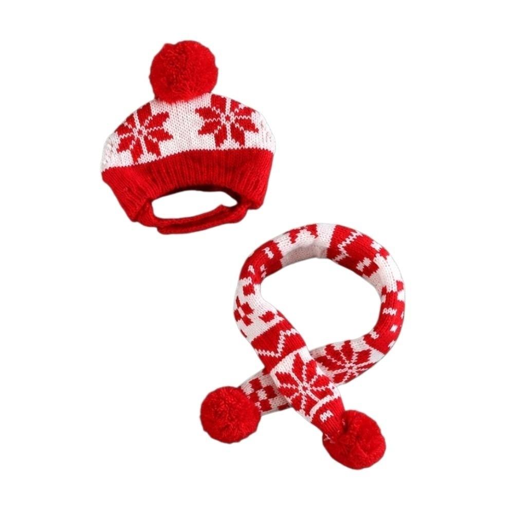 Green Red Pet Dress Up Set Adjustable Pet Knitted Suit Xmas Pet Costume