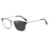 Reading Progressive Multifocal Blue Light Tinted Browline Metal Black Silver B1344 [FEISEDY] Glasses, Bifocal, Men's & Women's, Lightweight, Lenses,