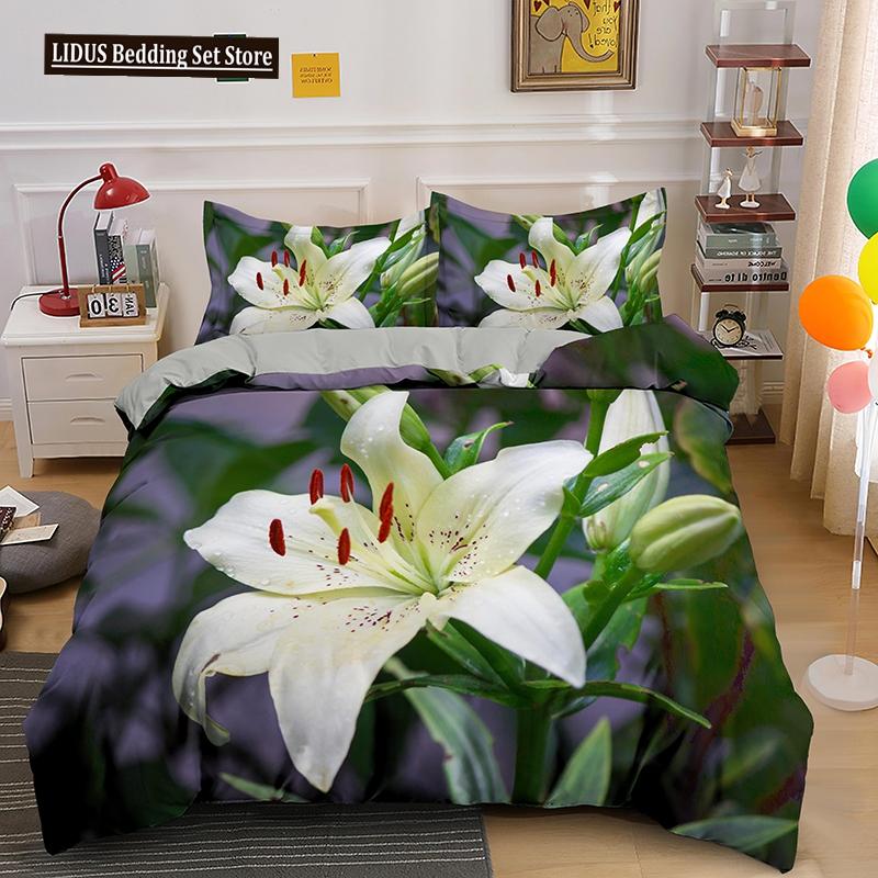 

3D Flowers Bedding Set Twin Full King Queen Size Comforter Set For Kids Girl Bedroom Decoration Polyester Duvet Cover Set King EU single(135x200cm)