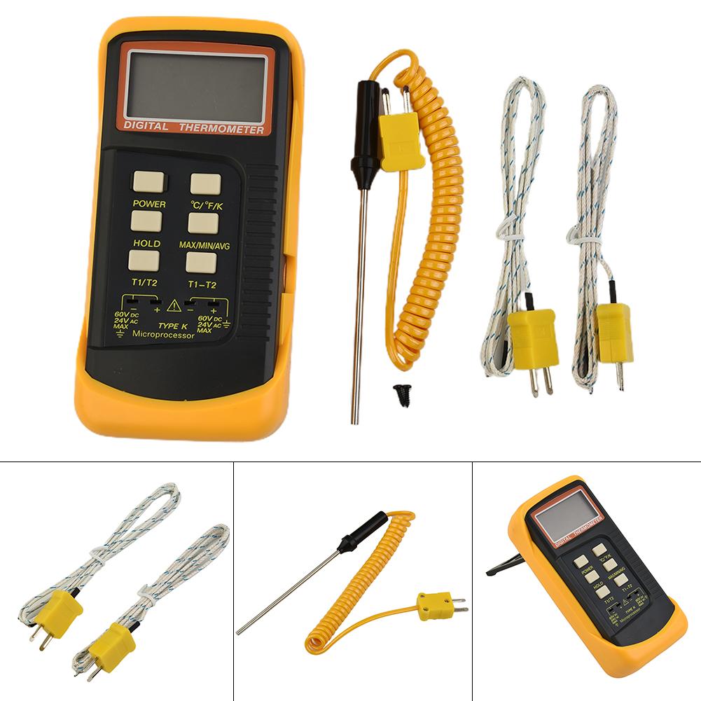 2 Sensors Thermocouple Thermometer & Probe Measurement -50°C To 1300°C