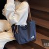 Korean Version Large Capacity Bag, New Fashionable Denim Single Shoulder Crossbody Bag, Casual Commuting Tote Bag
