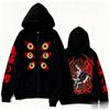 Kokushibo Men Autumn Winter 100%Cotton Zipper Hoodie Women Casual Harajuku Demon Slayer Japanese anime Long Sleeve Y2K Coat Top