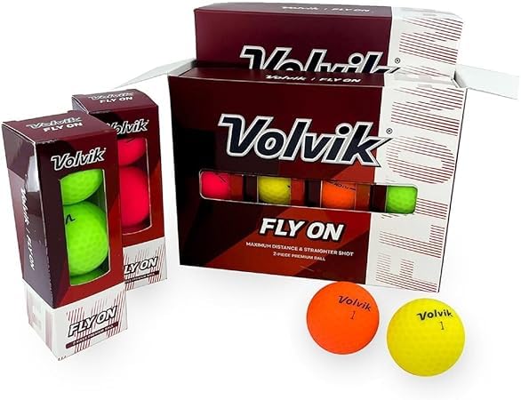 

Volvik Golf multicolor Fly-On Balls, 24-ball set, 2-piece construction, (orange, green, yellow, red)