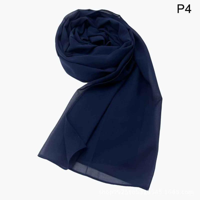 Ramadan Muslim Chiffon Hijabs For Woman Plain Color Headscarf Long Shawl Scarf Thin Breathable Sunscreen Head Wrap Hijabs Scarf