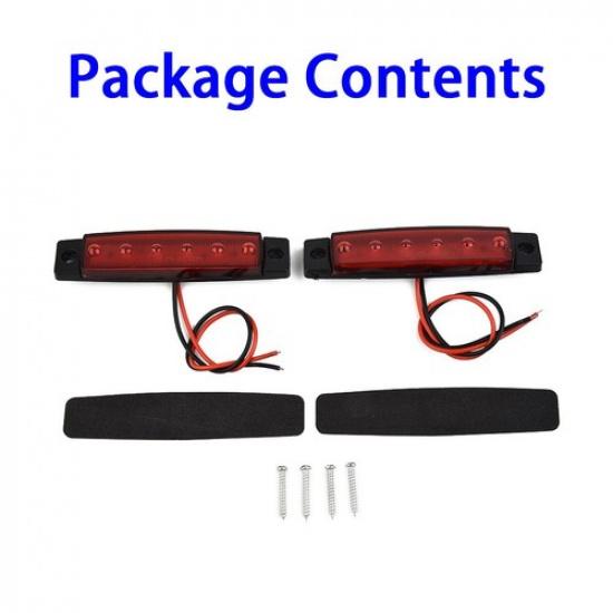 2pcs 6 LED Trailer Car Truck RV Boat Stop Mount Tail Turn Brake Light Bar Sealed