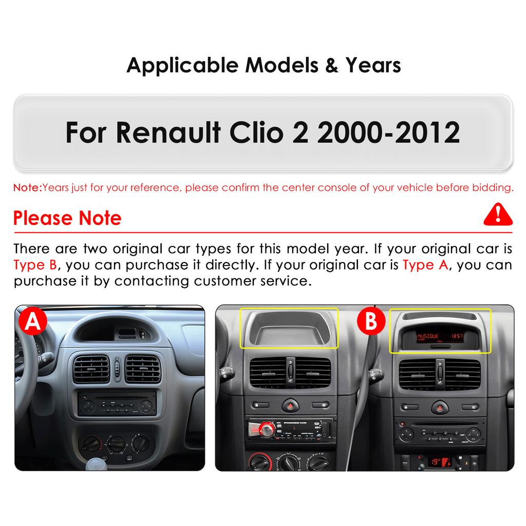 Hizpo Android 13 Automobilinis Radijas Renault Clio 2 2000-2012 belaidis CarPlay Android Auto 2din automobilinis Išmanusis Ekranas Bluetooth Autoradijas DVR Kamera RDS FM