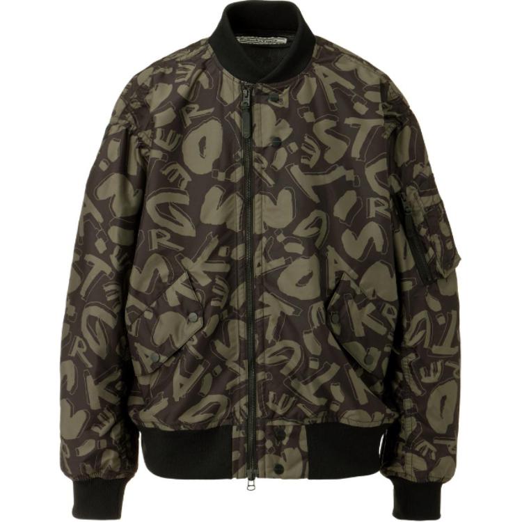 Onitsuka Tiger Letter Print Pattern Full Zip Stand Collar Jacket Unisex Jacket Black 2183A929-001