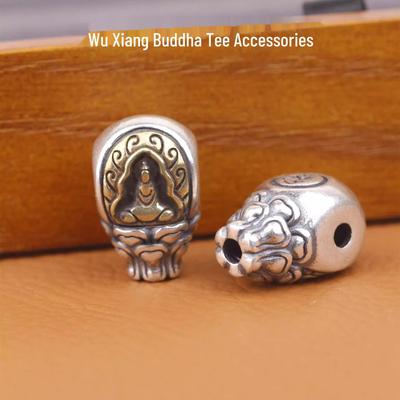 Handmade Tibetan-Style Bracelet with Dainichi Tathagata Buddha Head Beads