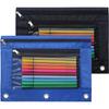 2Pcs/Set Pencil Pouch 3 Ring Binder Pouch Zippered Pencil Case Canvas Pencil Bag with 2 Compartments