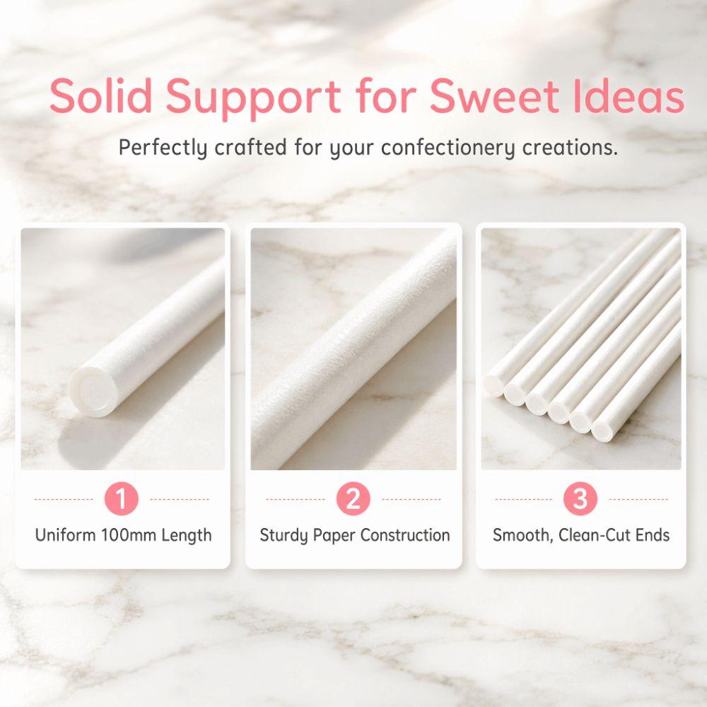 200pcs Solid Stick Lollipop Sticks 4 Inch Sucker Sticks Cake Sticks  Chocolate Candy Dessert