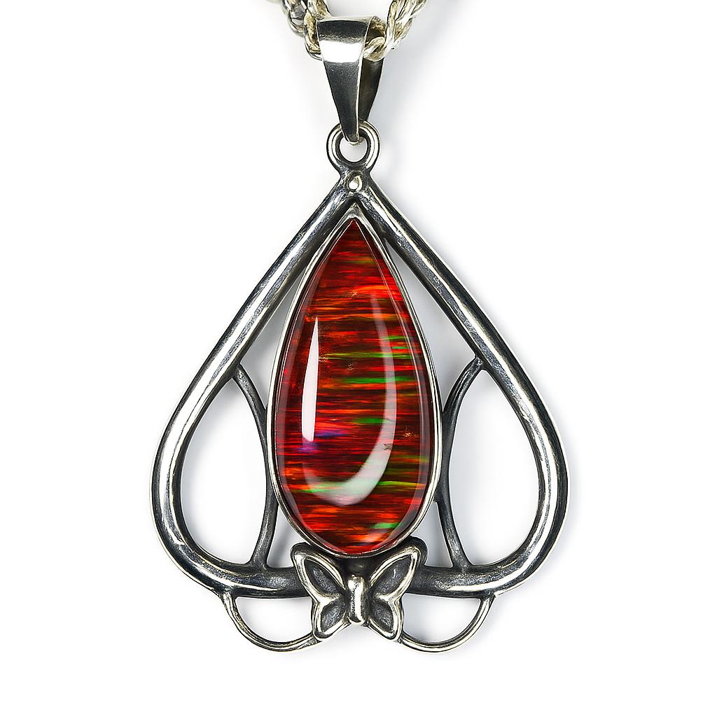 Natural Opal Pendant 44.15 ct Pear Cut Stone Silver Jewelry October Birthstone for Gem Collections