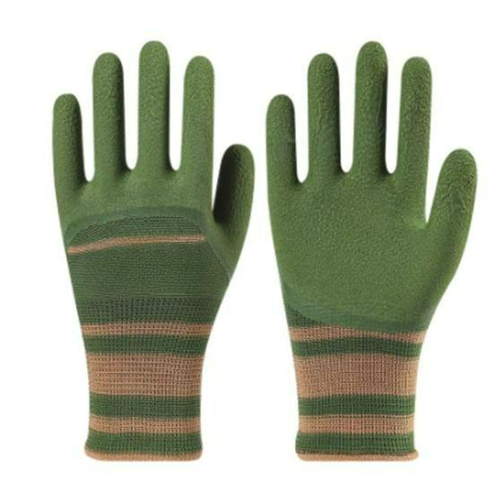 1 Pair Garden Gloves Breathable Waterproof Puncture-Resistant Hard-wearing Latex Coated Gardening Gloves
