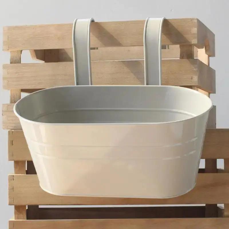 Colorful Hanging Flower Pot Detachable Double Hook Fence Plant Pot Horticultural Decoration Bonsai Flower Rack Home BalconyDecor