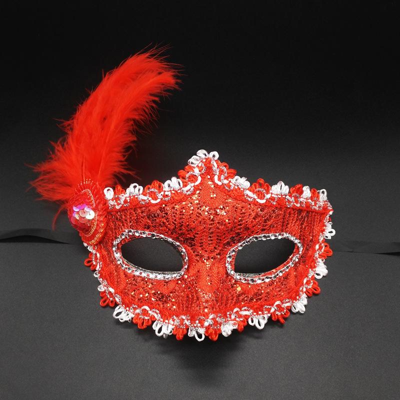 Women Lace Feather Mask Cosplay Masquerade Carnival Party Props Ladies Half Face Cover Sexy Costumes Playing Masques For Girls