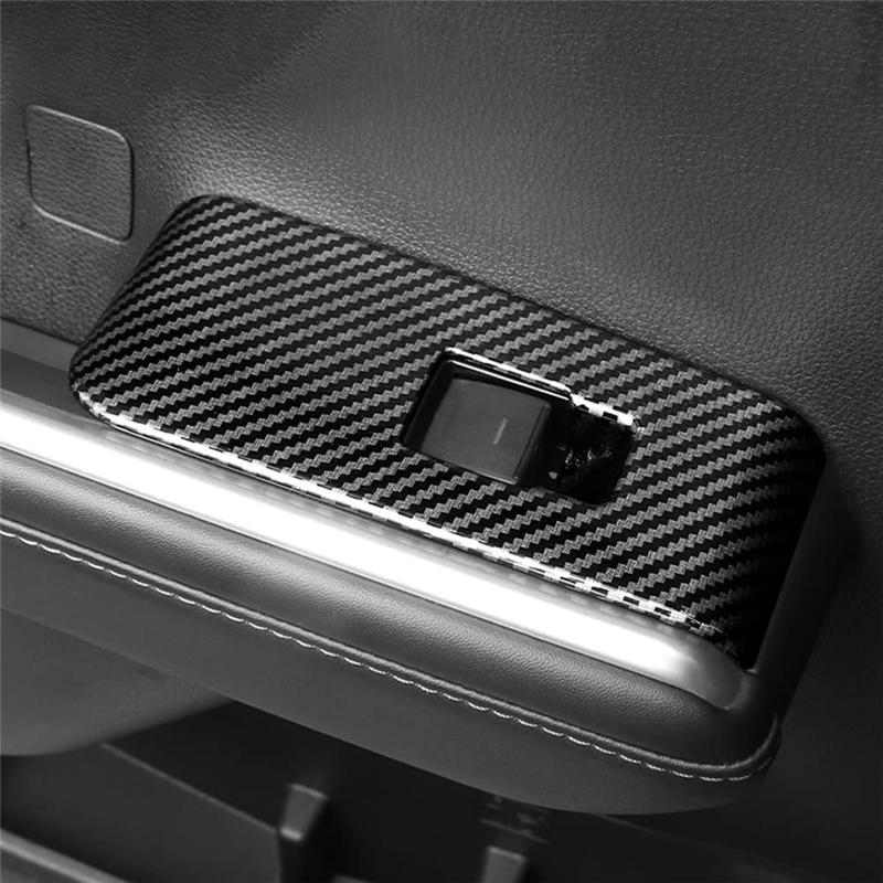 A03E-Car Window Switch Panel Cover Trim For Toyota Highlander -2024 LHD N Version Accessories Carbon Fiber